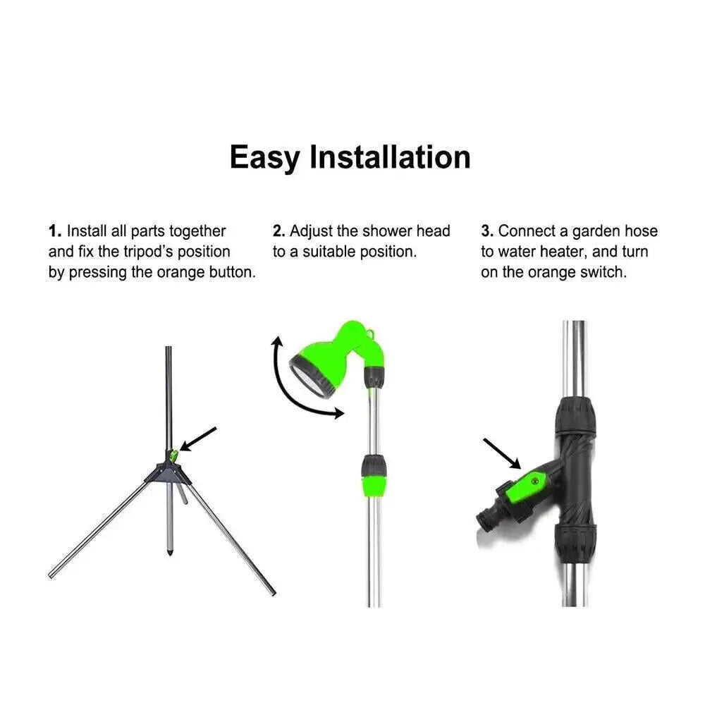 Outdoor Garden Camping Shower Portable Spray Adjustable 150-220cm Dog Wash Unbranded