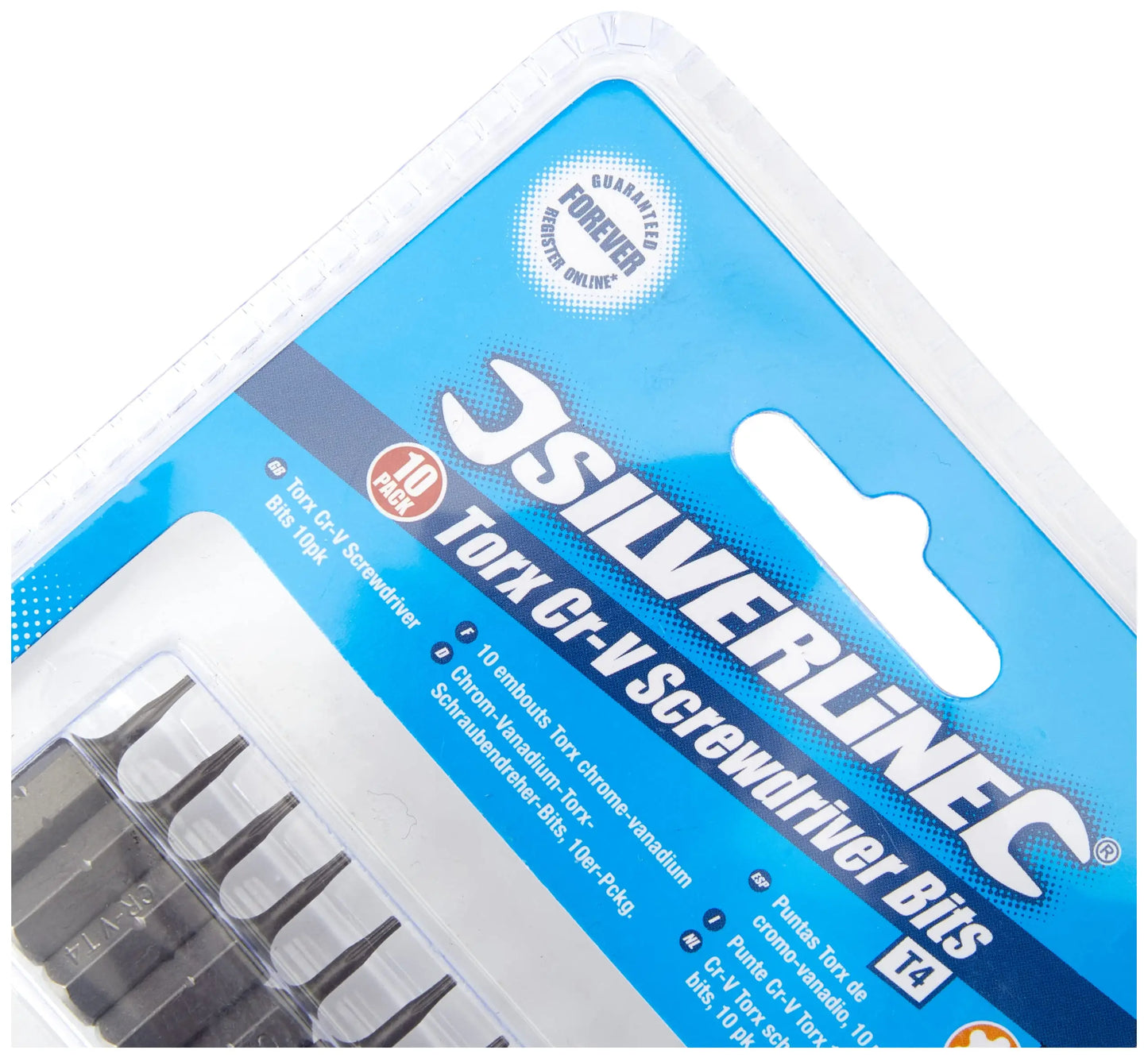 Silverline Torx T40 Cr-V Screwdriver Bits T4 bits with 1/4 inch hex drive 25 mm 10pk Silverline