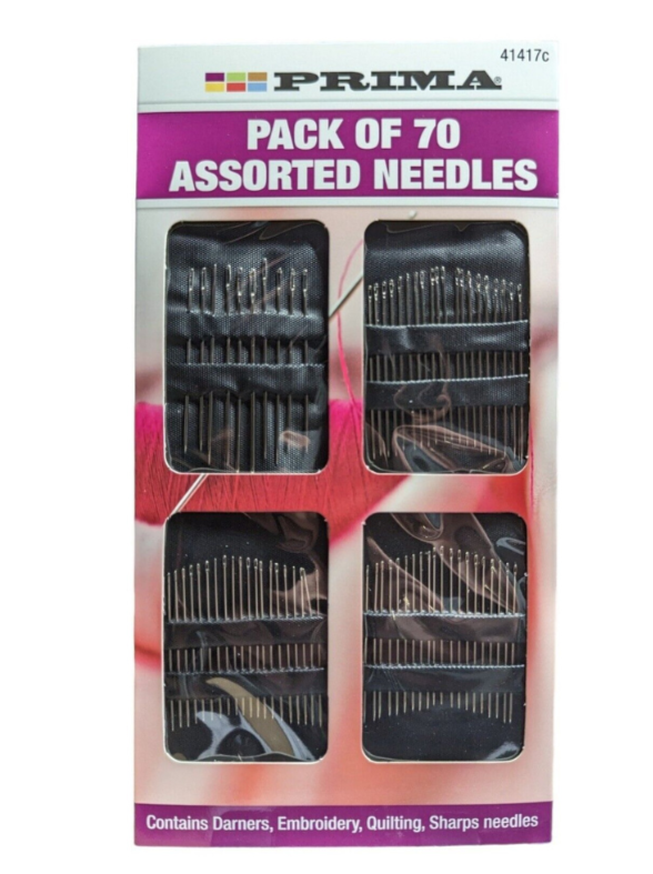 Sewing Needles Assorted Sizes Hand Easy Thread Small and Large Eye 70 Pack