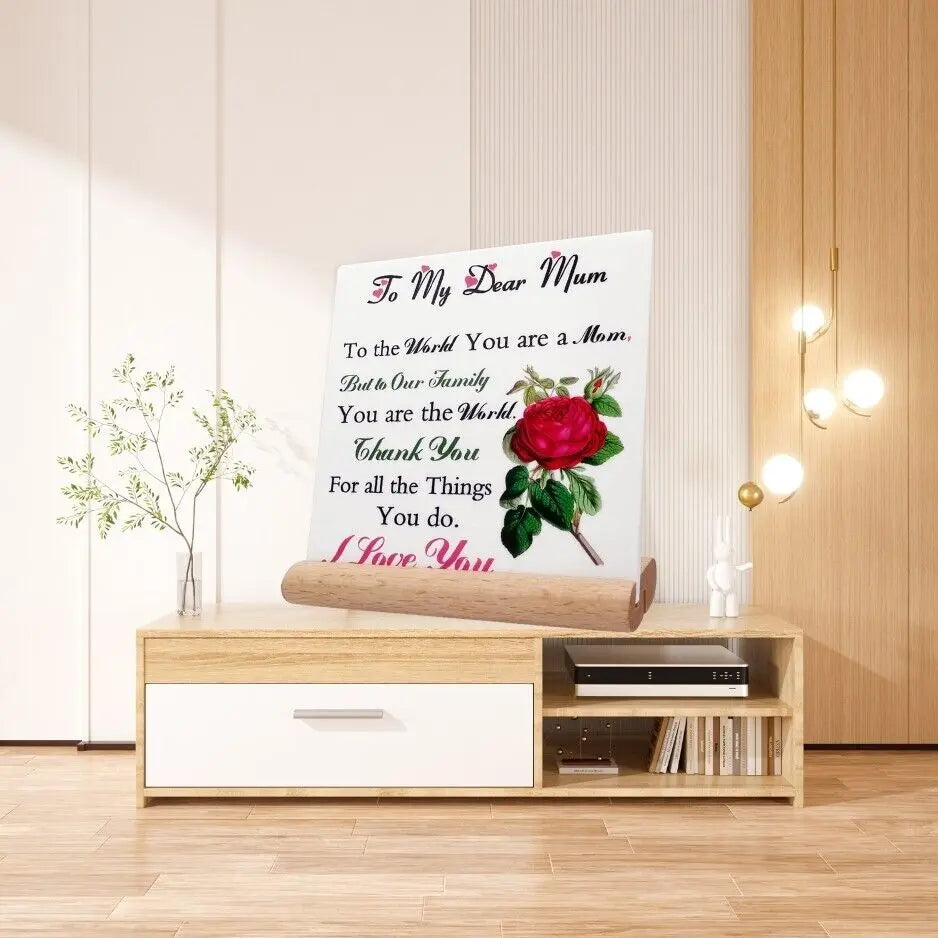 Mum Birthday Gifts from Daughter Son Acrylic Plaque Desk Decor Sign Decor