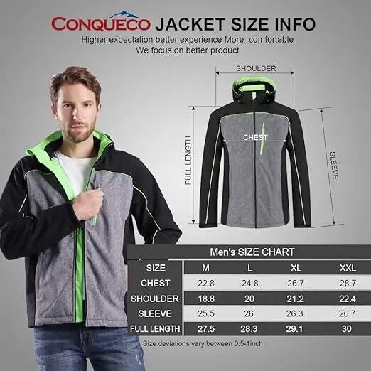 Men's Heated Body Warmer Jackets Electric Windproof & Waterproof w/10000 mah XXL Unbranded