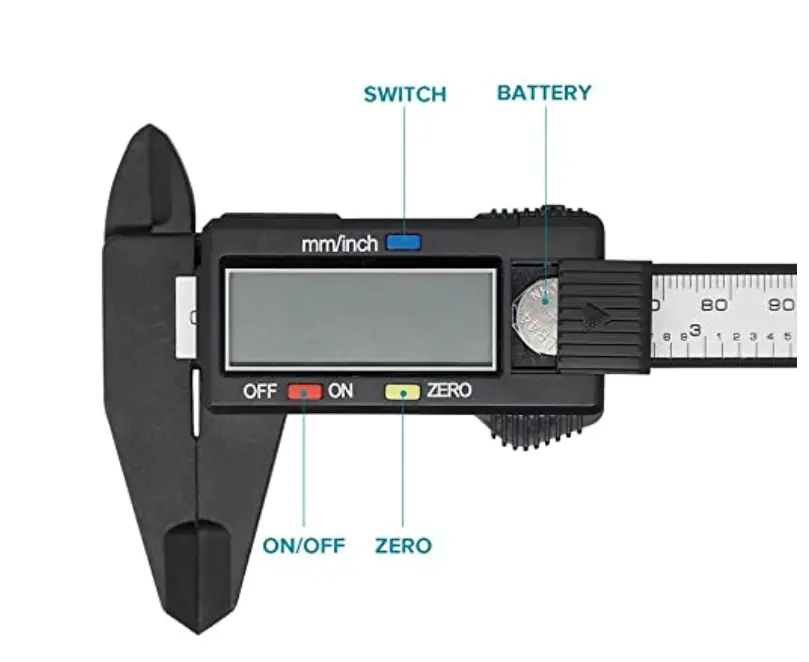 Digital Vernier Caliper Steel Sliding Measuring Gauge Height Ruler Tool 6''/15cm Universal