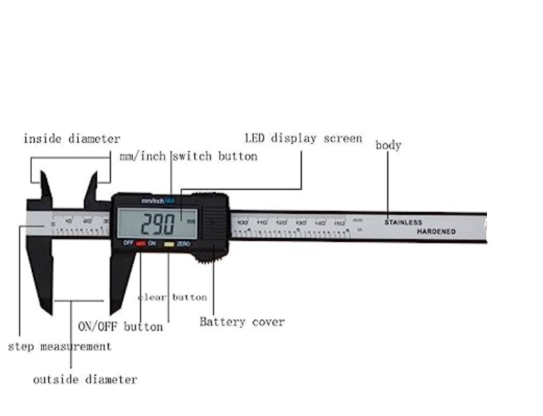 Digital Vernier Caliper Steel Sliding Measuring Gauge Height Ruler Tool 6''/15cm