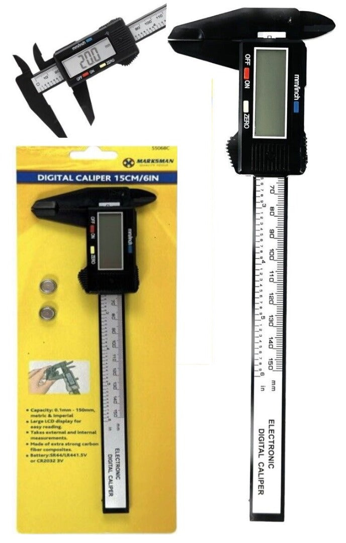 Digital Vernier Caliper Steel Sliding Measuring Gauge Height Ruler Tool 6''/15cm