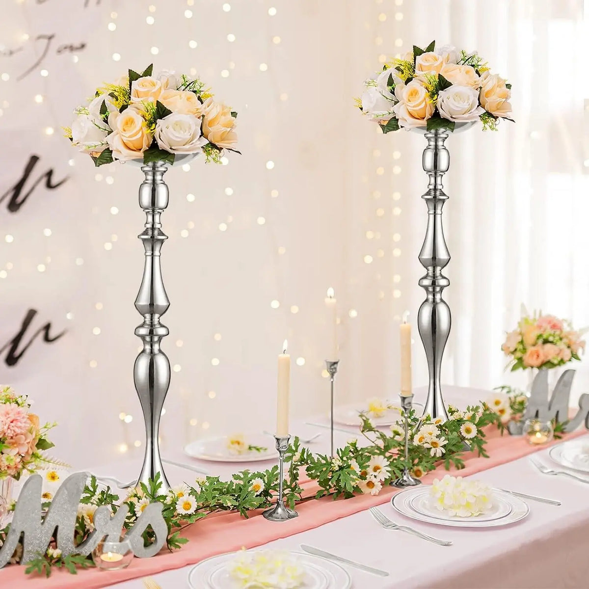 Metal Flower Stand Vase Wedding Tables Events Festival Tabletop Flower Stand 2pc Deal For Any Occasion