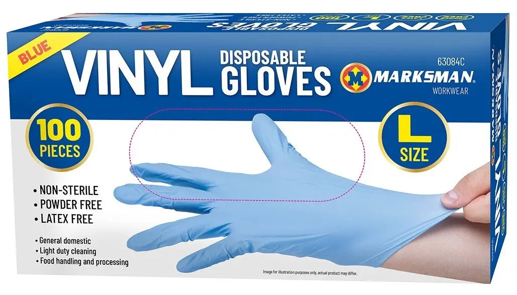 Blue Disposable Gloves Powder Latex Vinyl Free Medical Work Tattoo 100 Pieces Marksman
