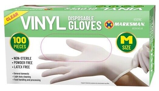 Disposable Gloves Powder Latex Vinyl Free Medical Work Tattoo 100Pieces