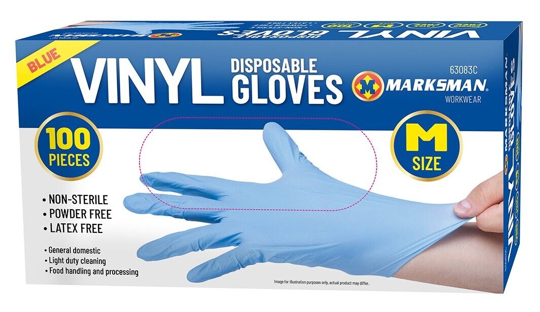 Disposable Gloves Powder Latex Vinyl Free Medical Work Tattoo 100Pieces