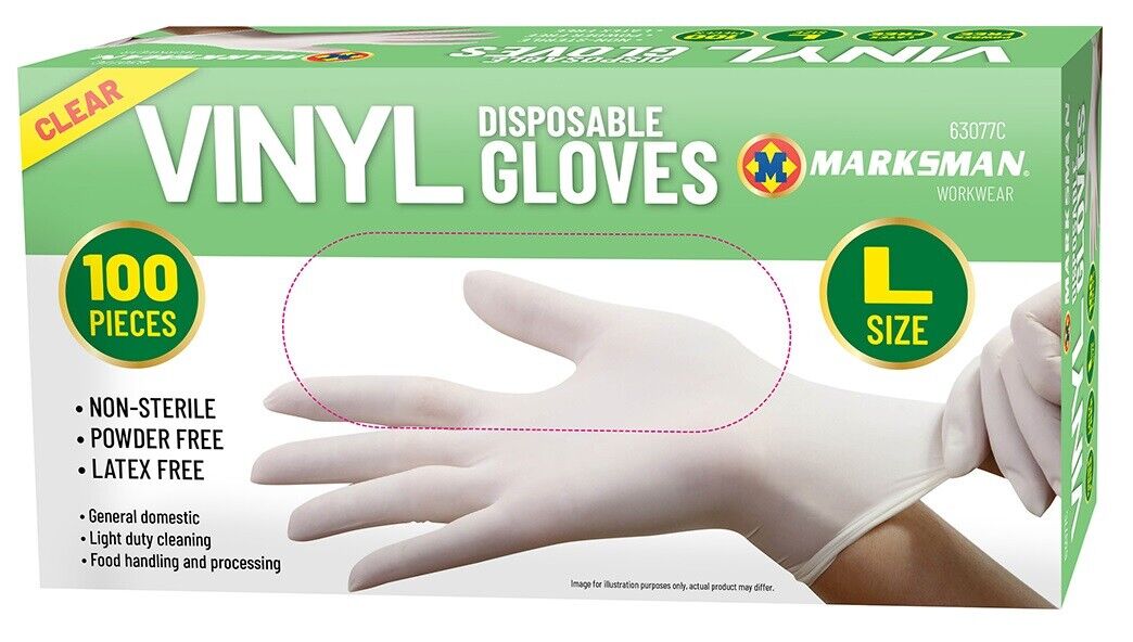 Disposable Gloves Powder Latex Vinyl Free Medical Work Tattoo 100Pieces