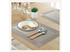 Non-Slip Heat Resistant PVC Place Mats Washable Vinyl Placemats 6PC Silver Gray