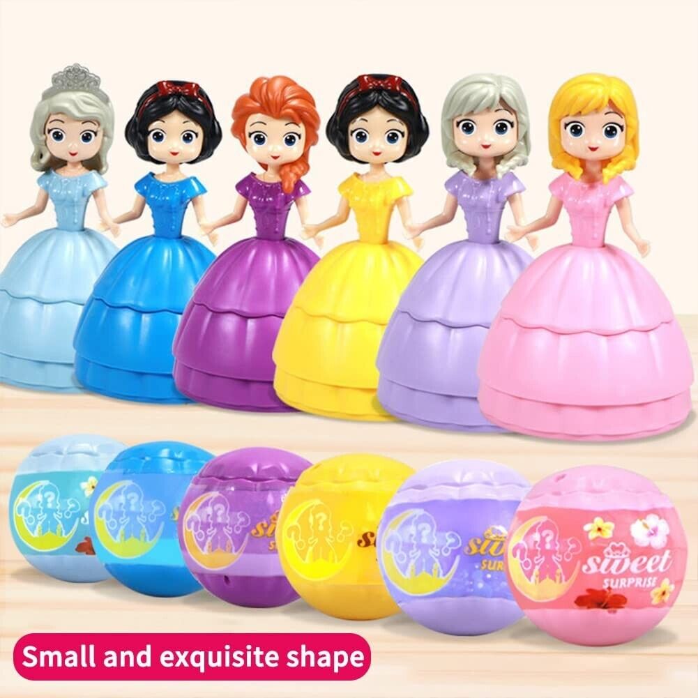 Mini Princess Figures 6 Pcs Princess Mini Figure Set Cartoon Birthday Decoration
