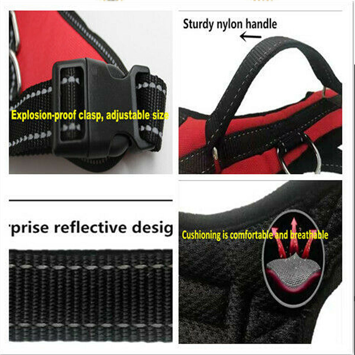 No Pull Dog Pet Harness Strong Adjustable Reflective Padded Safety Puppy Vest