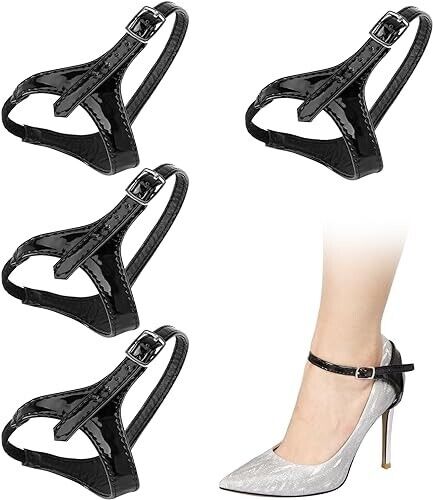 2 Pairs Women's Black Replacement Ankle Shoelace High Heel Shoe Straps High Heel