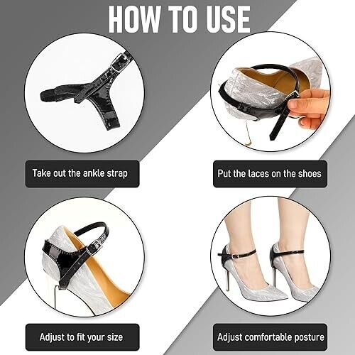 2 Pairs Women's Black Replacement Ankle Shoelace High Heel Shoe Straps High Heel
