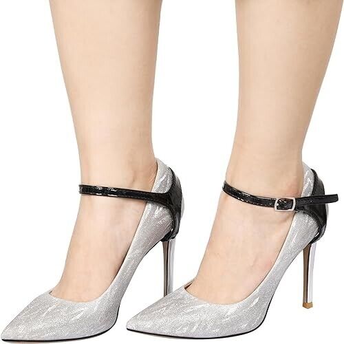 2 Pairs Women's Black Replacement Ankle Shoelace High Heel Shoe Straps High Heel