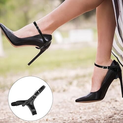 2 Pairs Women's Black Replacement Ankle Shoelace High Heel Shoe Straps High Heel