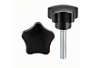 Star Knob Grip M8 x 30mm Male Thread Steel Zinc Stud Replacement 2 Pcs