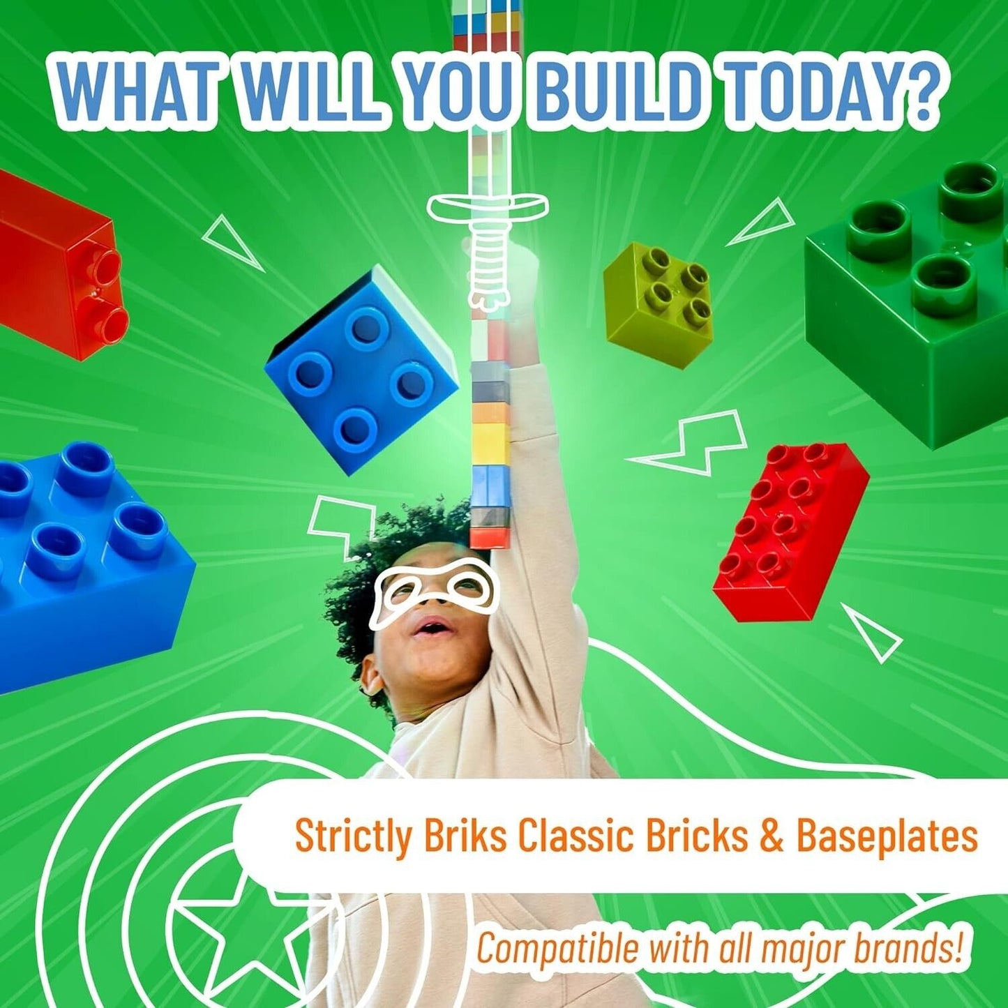 Strictly Brik Tower Stackable Base Plates Build Toy Stackers 10x 10'' 56Pieces