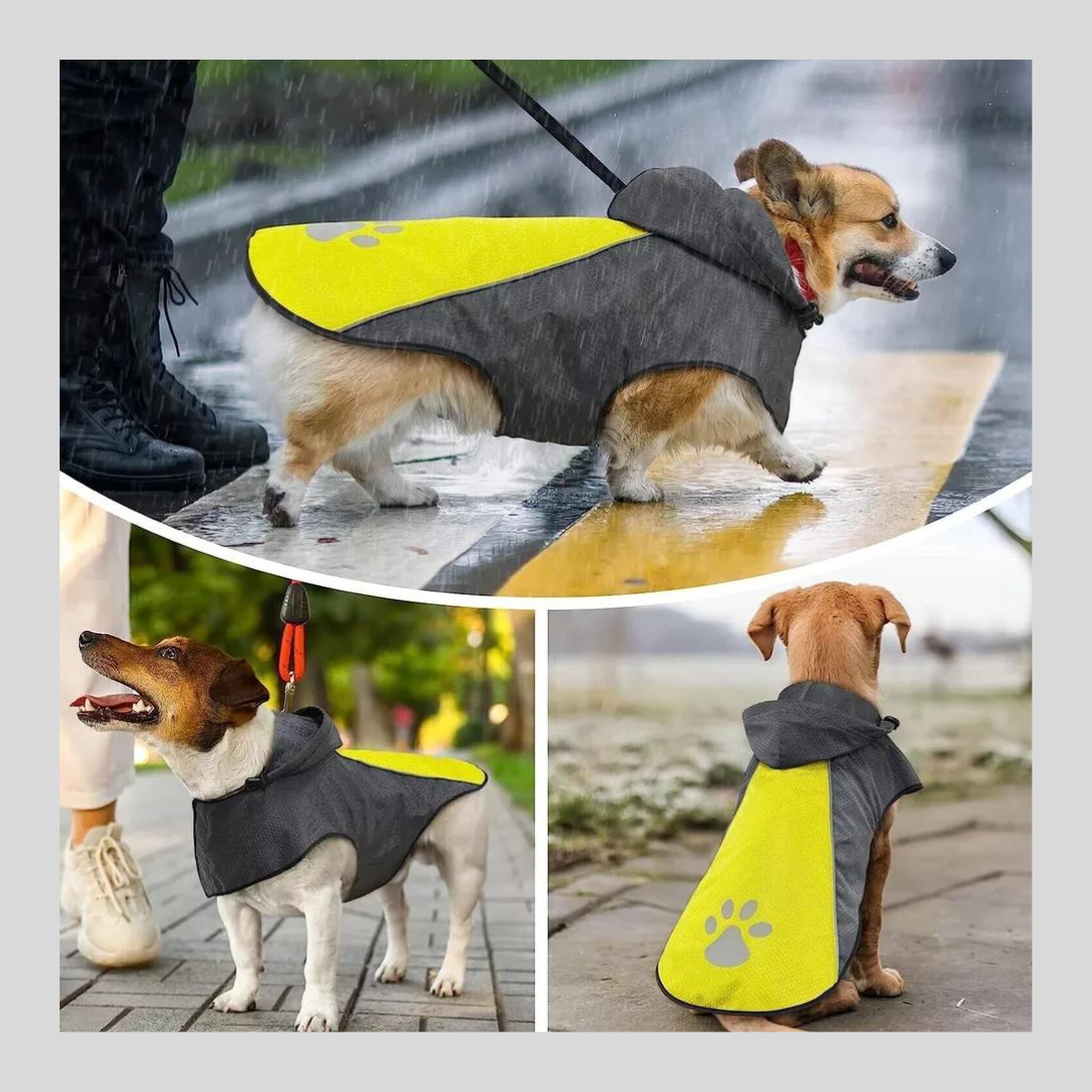Dog Jacket Waterproof Lightweight Vest Raincoats Yellow Size L