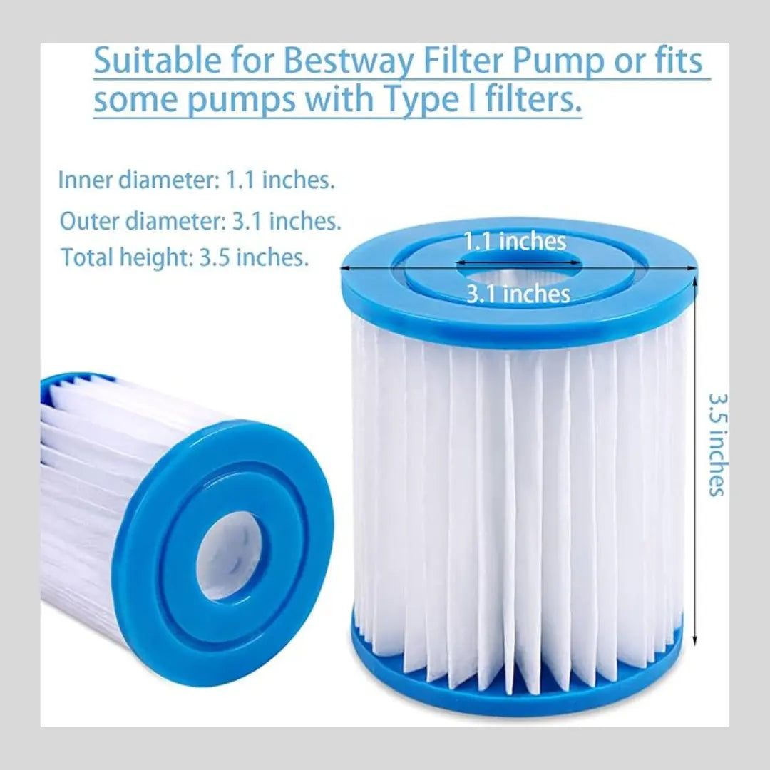 Swimming Pool Filter Cartridge Size 1 Inflatable Pool Filter 300/330 gal/hr 2pcs Unbranded