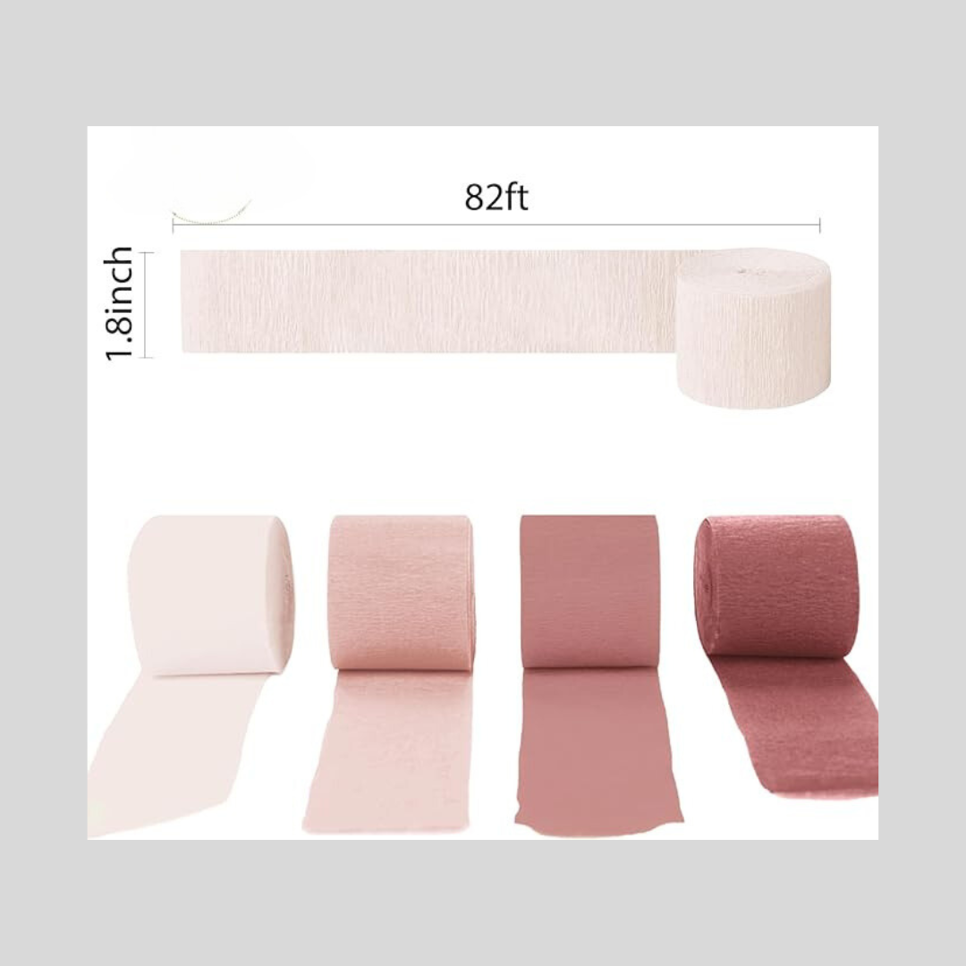 Crepe Paper Decorations 8 Streamer Rolls Pastel Pink Wedding Birthday Party