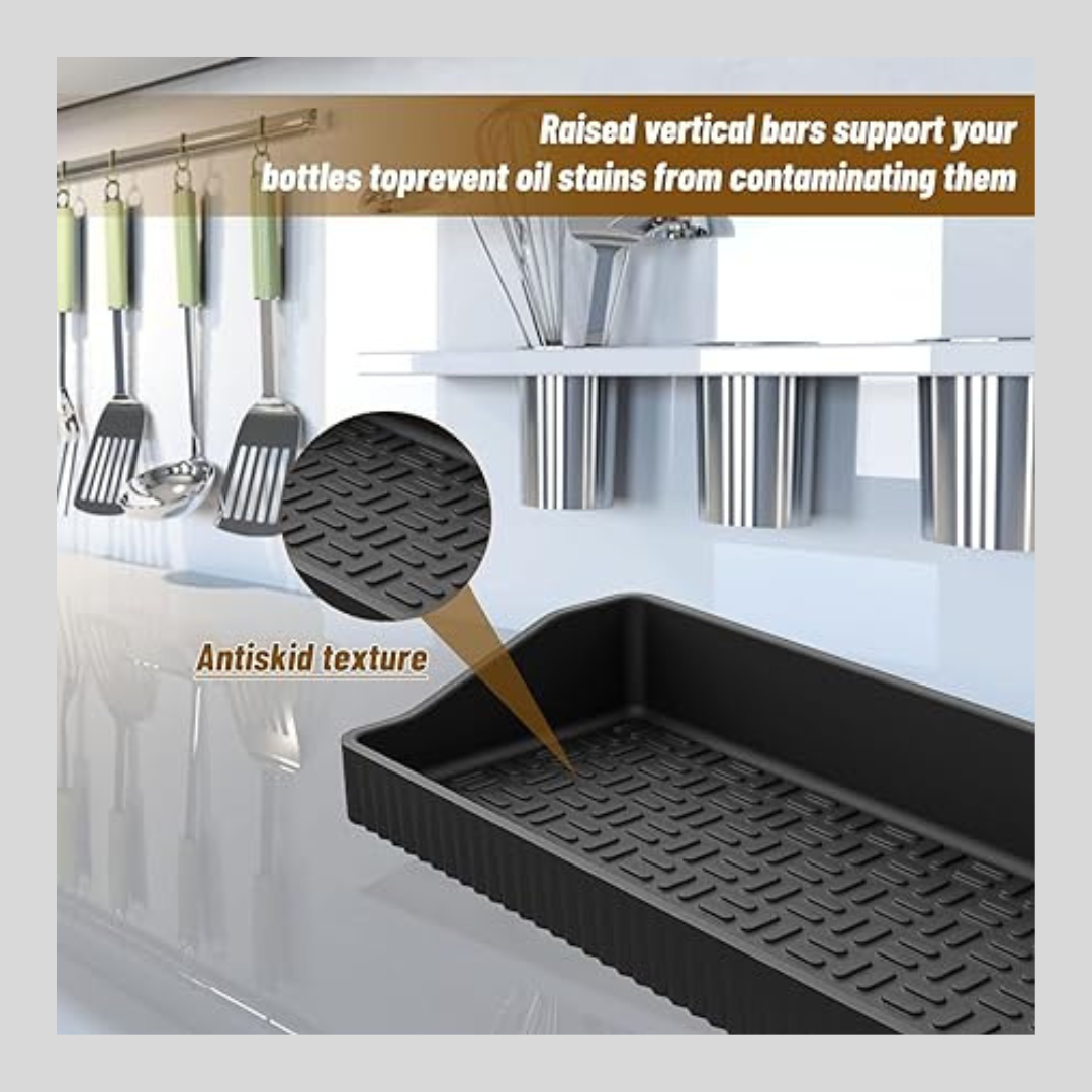 Kitchen Stove Top Shelf 30'' Spice Rack Organiser Magnetic Shelf Cabinet Black