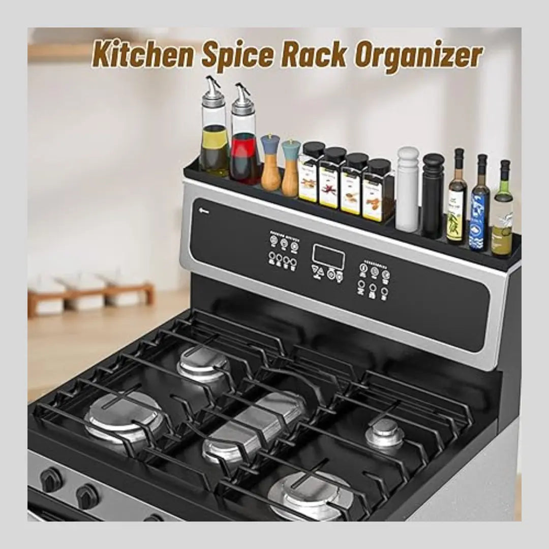 Kitchen Stove Top Shelf 30'' Spice Rack Organiser Magnetic Shelf Cabinet Black Deal For Any Occasion