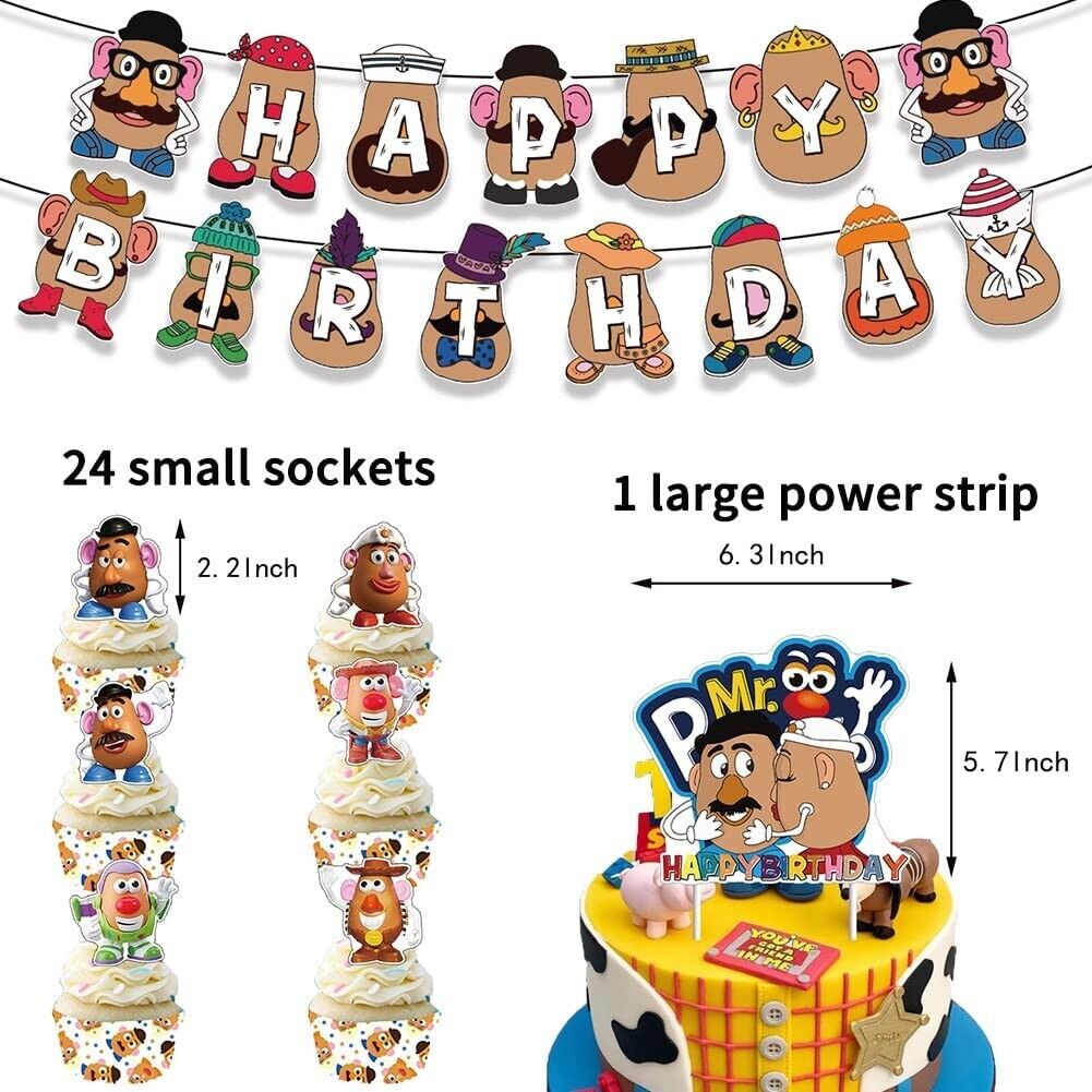 44PCS Toy Story Theme Supplies Set Banner Balloon Cake Topper Party Decoration