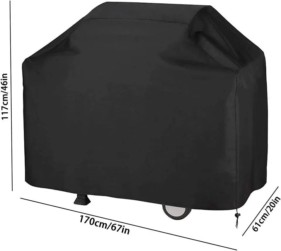 BBQ Waterproof Gas Grill Adjustable Cover Oxford Material Black (XL:672046in) Unbranded