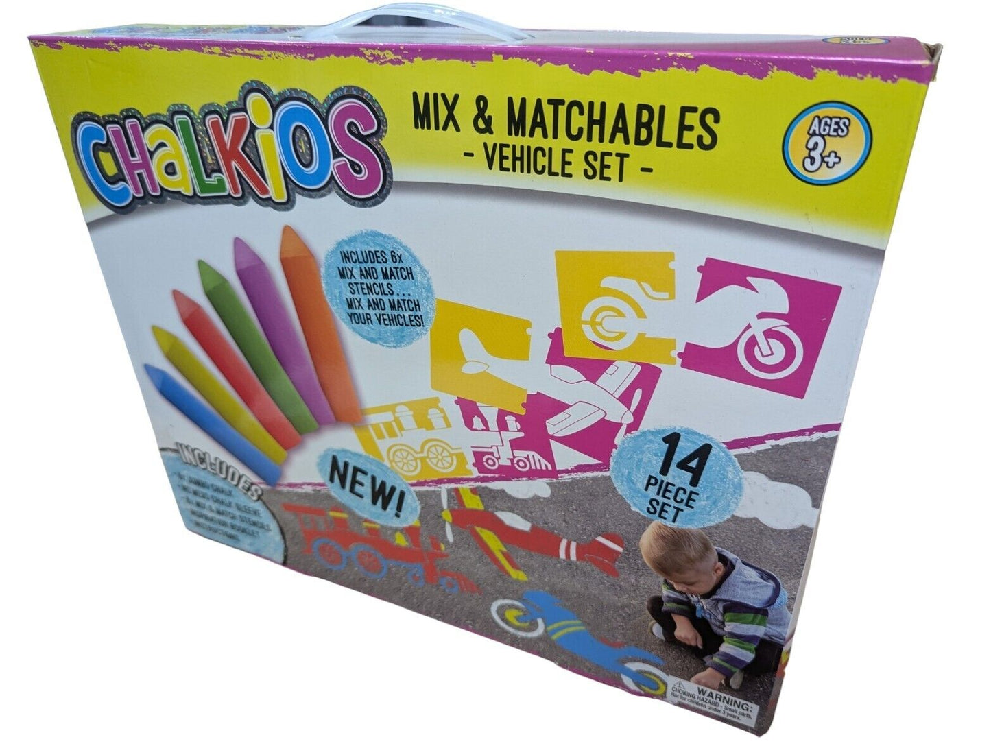 Colourful Jumbo Sidewalk Chalk Stencils Garden Pavement Patio Toy 14 Pieces