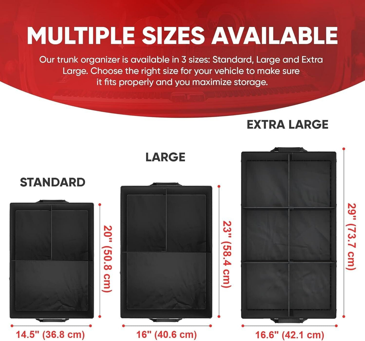 Car Boot Organiser Collapsible Multi Compartment Tidy Storage Accessories Black