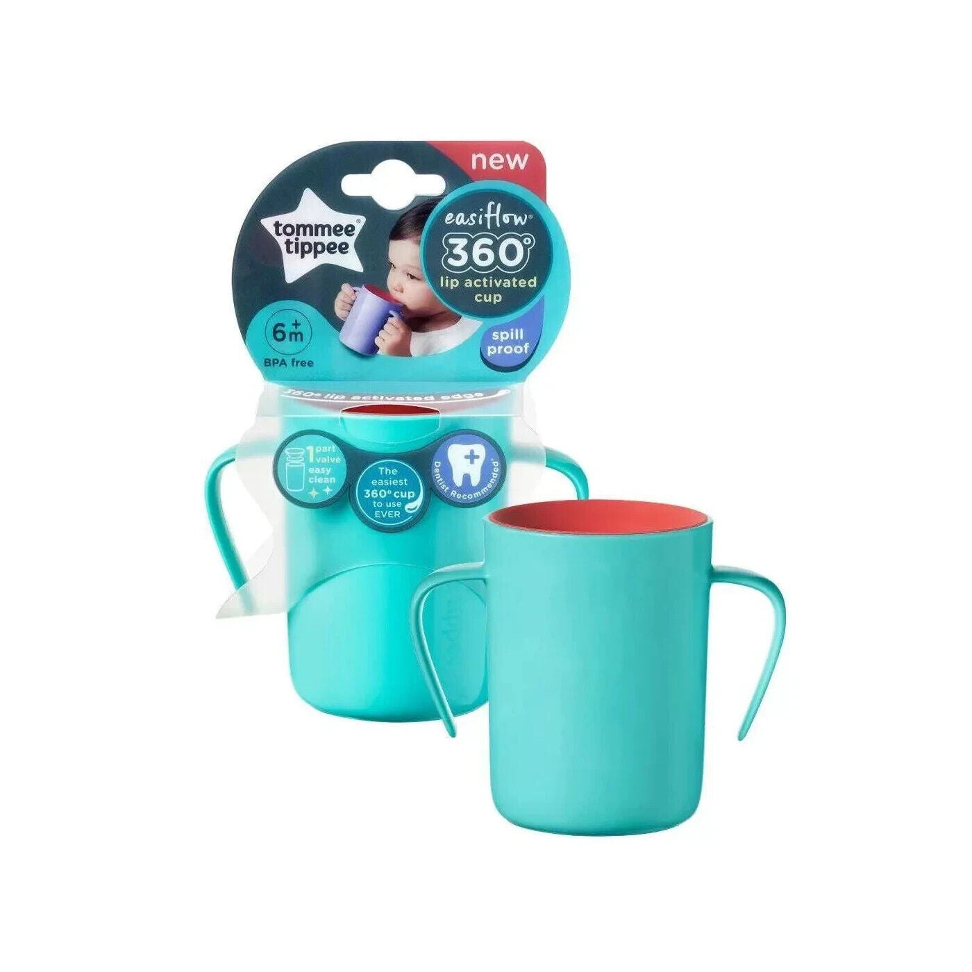 Tommee Tippee Easi Flow 360 Lip Activated Cup 6m+ Green