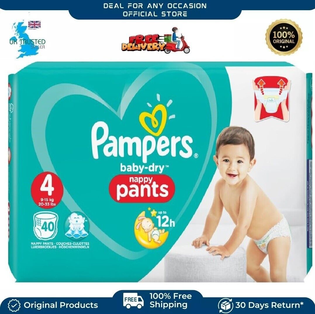 Pampers Baby Dry Nappy Pants, Size 4, 8-14 kg