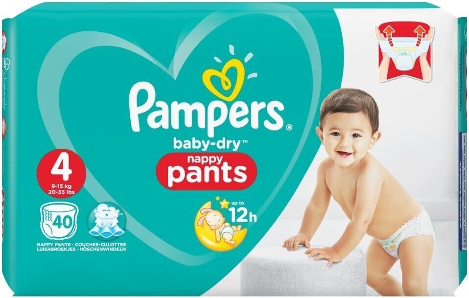 Pampers Baby Dry Nappy Pants, Size 4, 8-14 kg