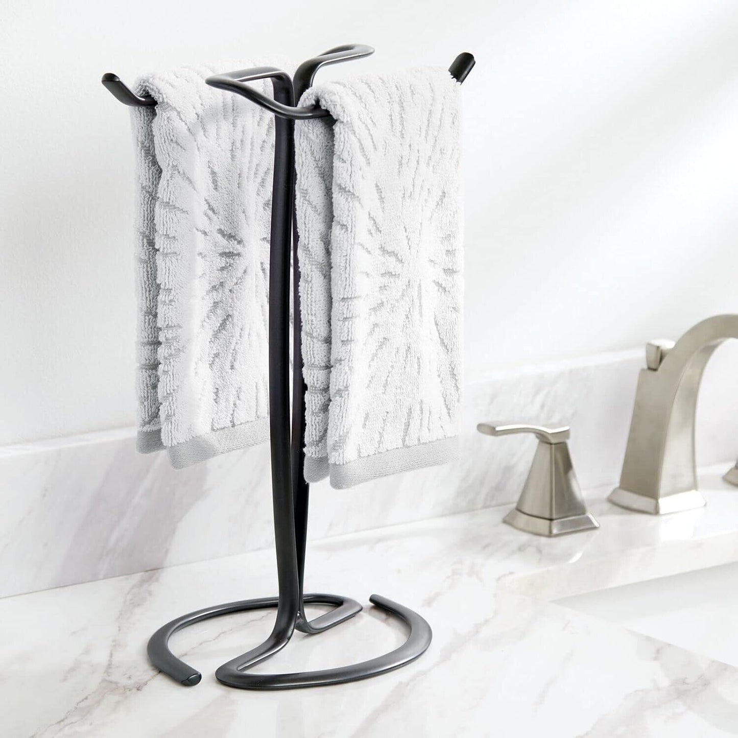 Standing 2 Sided Small Towel Racks Stand Hand Towel Face Cloth Holder
