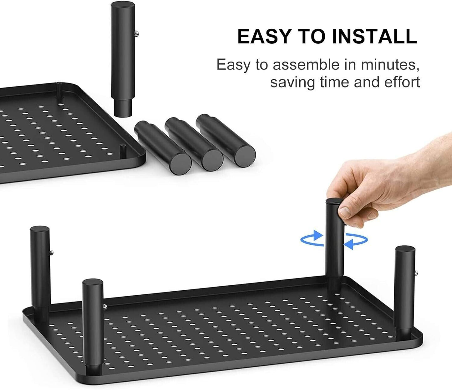 Computer Monitor Stand Metal for Riser Riser Laptop Printer Black