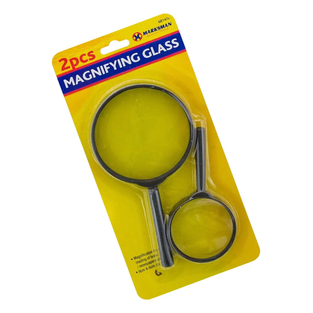 Magnifying Glass 2pcs Set Small and Large 9cm & 6cm diameter set MARKSMAN