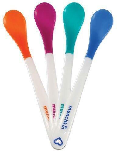 Munchkin White Hot Toddler & Baby Spoons| Baby Weaning Spoons Set with Colour Changing Heat Alert| Dishwasher Safe Plastic Cutlery| BPA Free| Baby Feeding Spoons & Dessert Spoons for Babies | 4 Pack