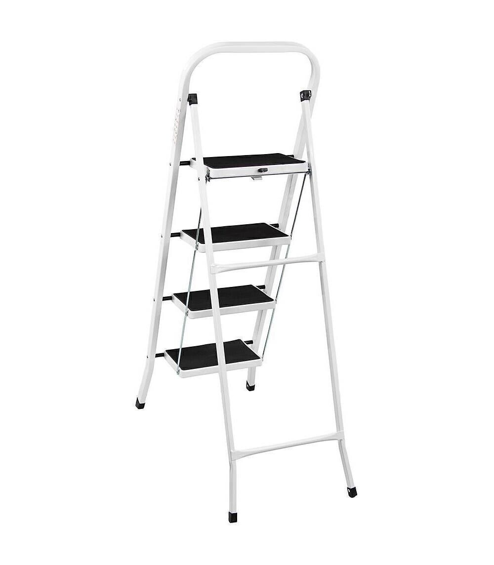 Step Ladder 4-Step Folding Safety Lock Space Saving Storage Safety Non Slip