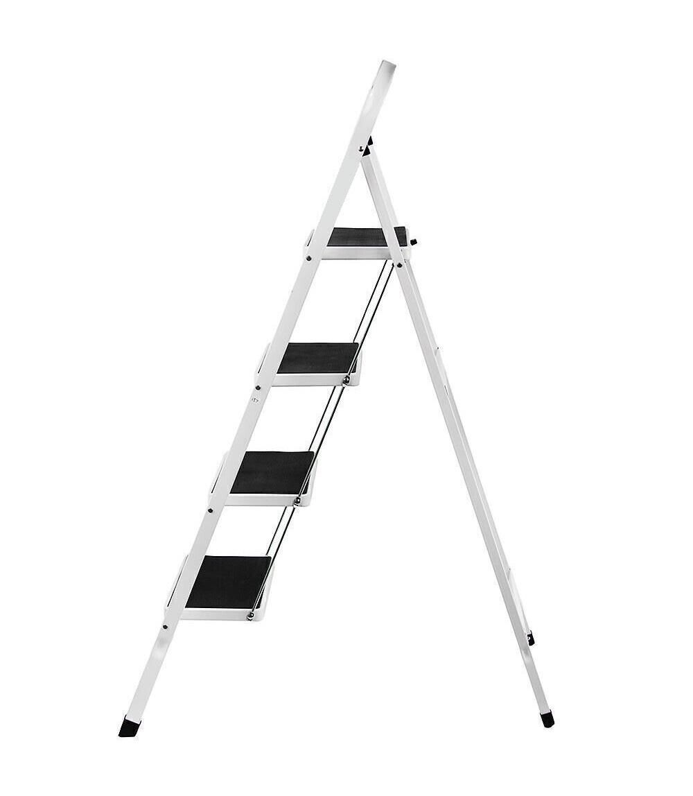 Step Ladder 4-Step Folding Safety Lock Space Saving Storage Safety Non Slip