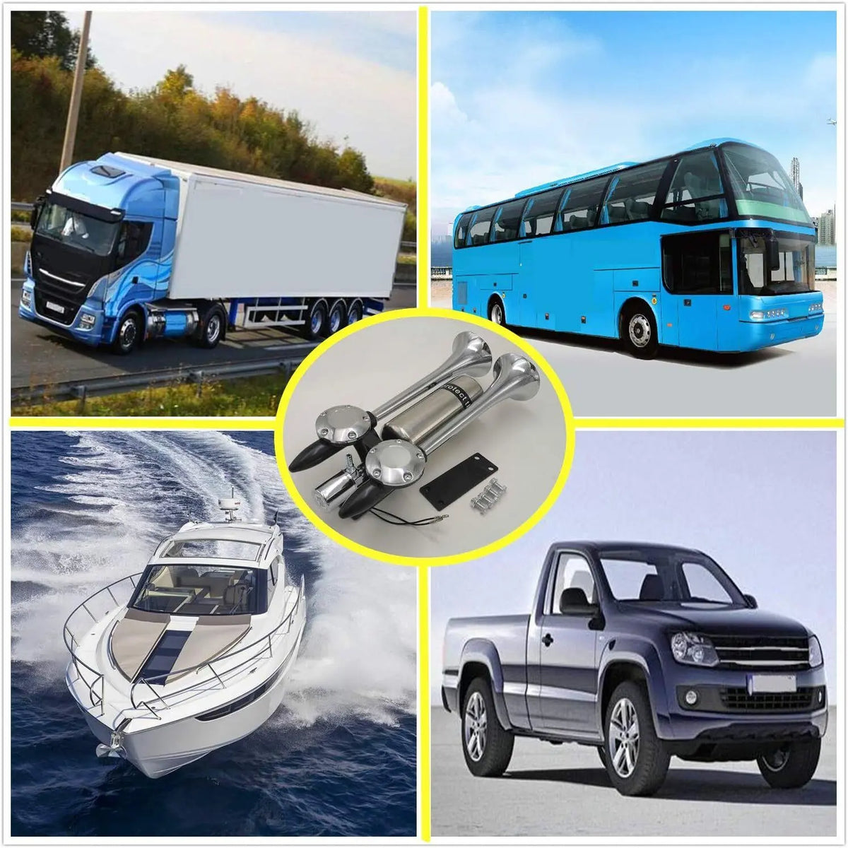 Super Loud Air Horn 180DB Dual Trumpets Car Truck Boat Speaker Stainless Steel Deal For Any Occasion