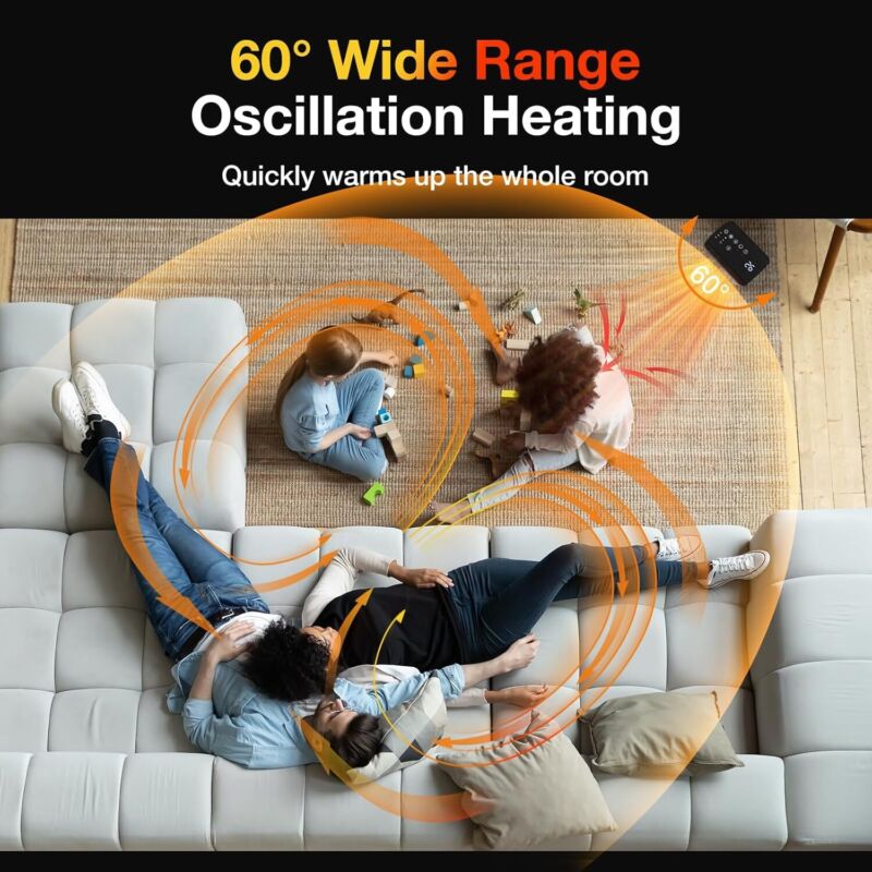 Electric Space Heater with Fan 1500W Portable Small Room Heater Low Noise