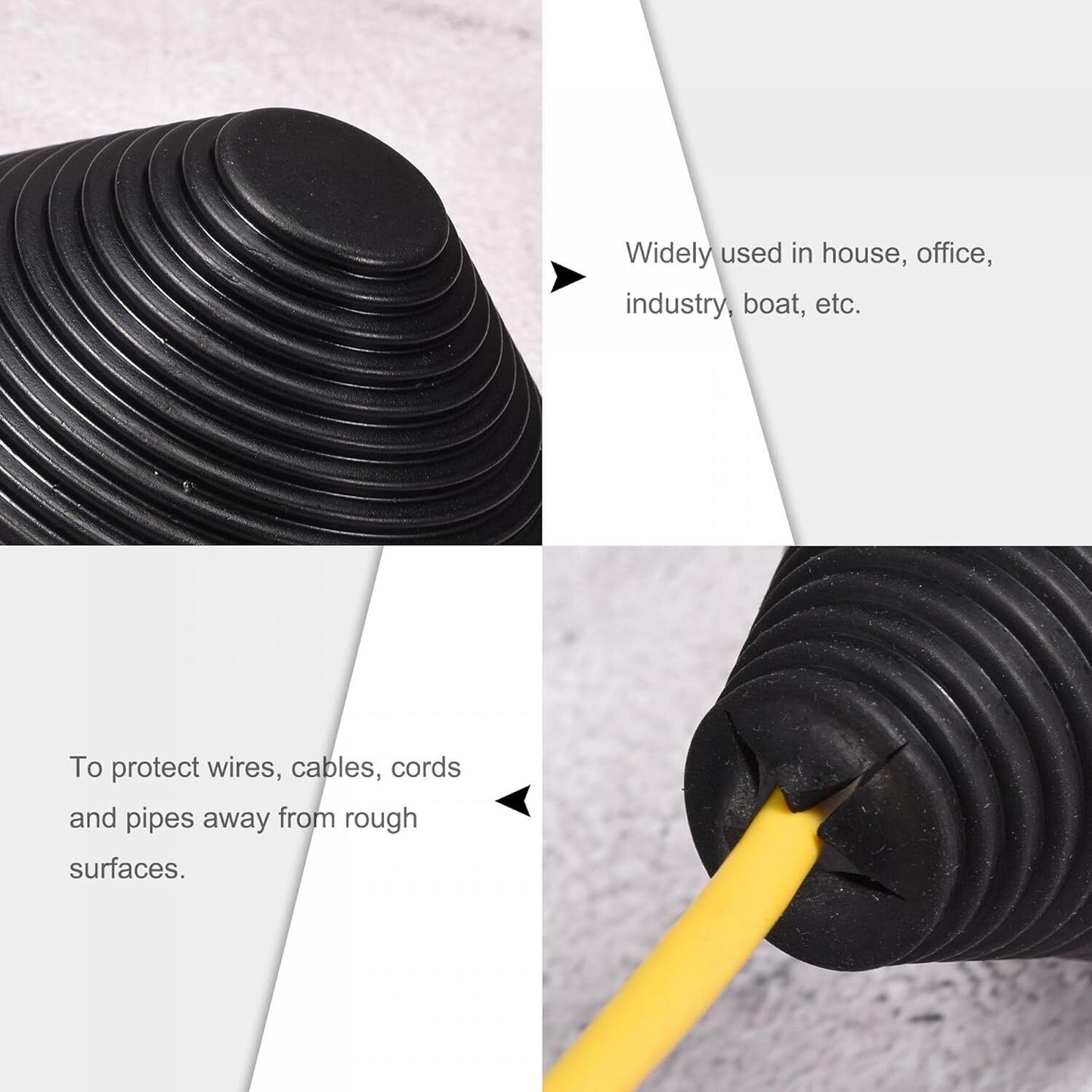 Rubber Grommet Mount Dia 110 mm Conical for Wire Protect of Thick Plate 4Pc