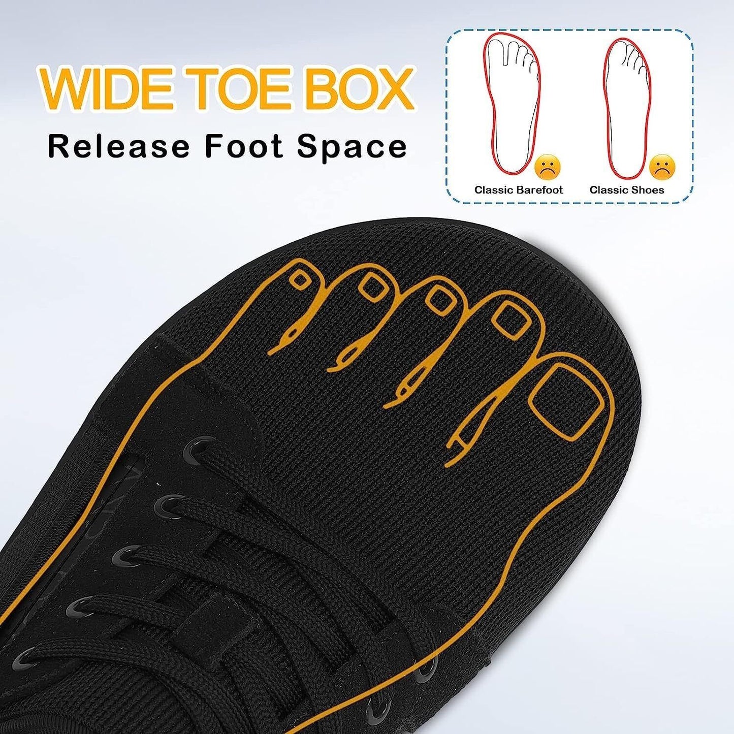 Men'S Wide Toe Barefoot Walking Shoes Minimalist Comfortable EU45 UK10.5