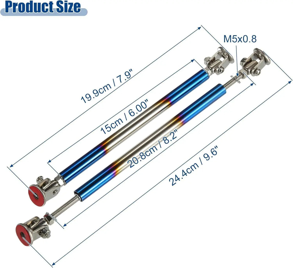 6''-8.2'' 150mm Front Bumper Lip Splitter Diffuser Strut Rod Tie Bar Universal Deal For Any Occasion