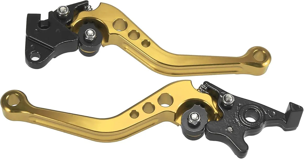 Universal Gold Tone Motorcycle Handlebar Short Brake Clutch Levers 2 Pack Deal For Any Occasion