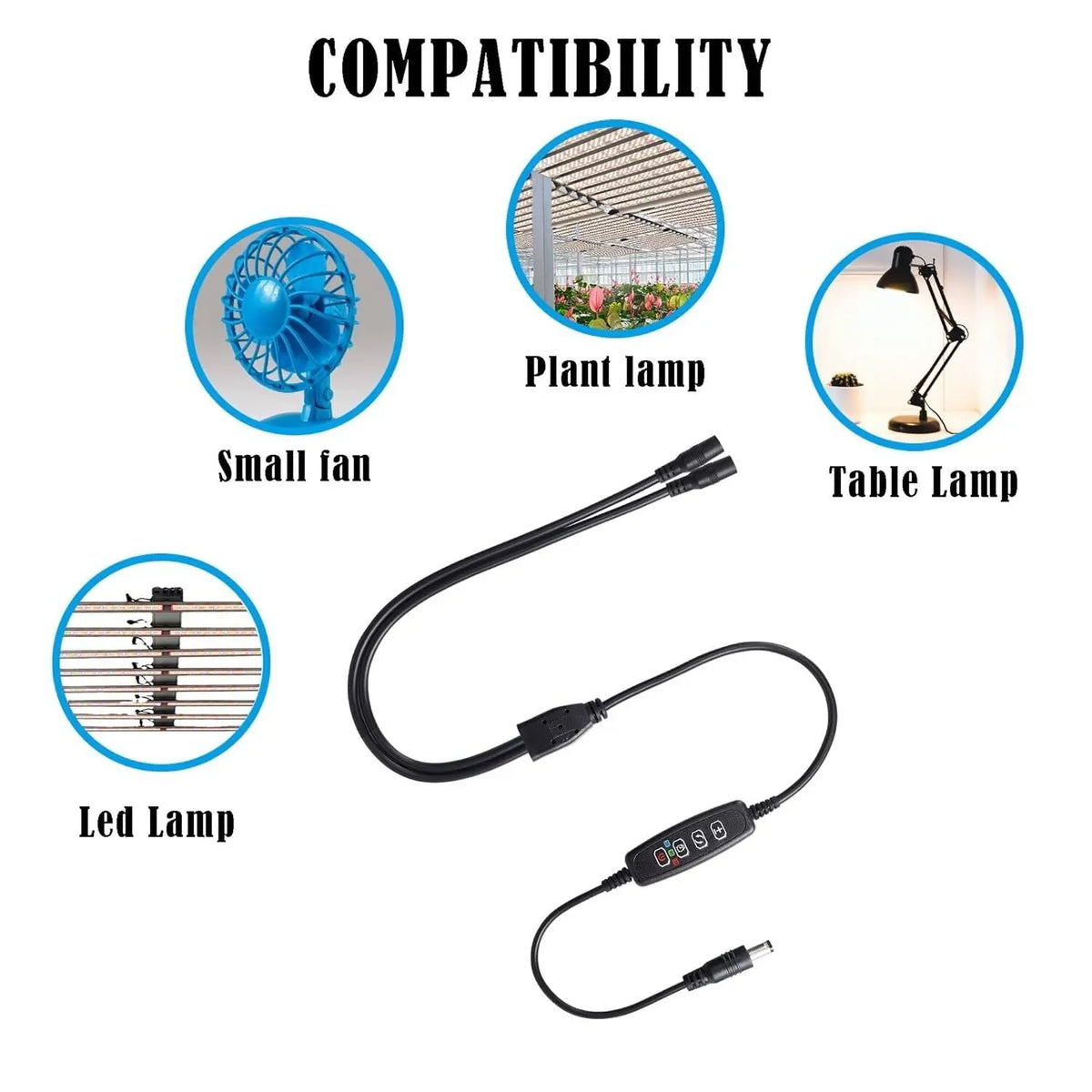 Grow Light Switch Cable Dimming DC 5.5mm x 2.5mm 1 Male to 2 Female Deal For Any Occasion