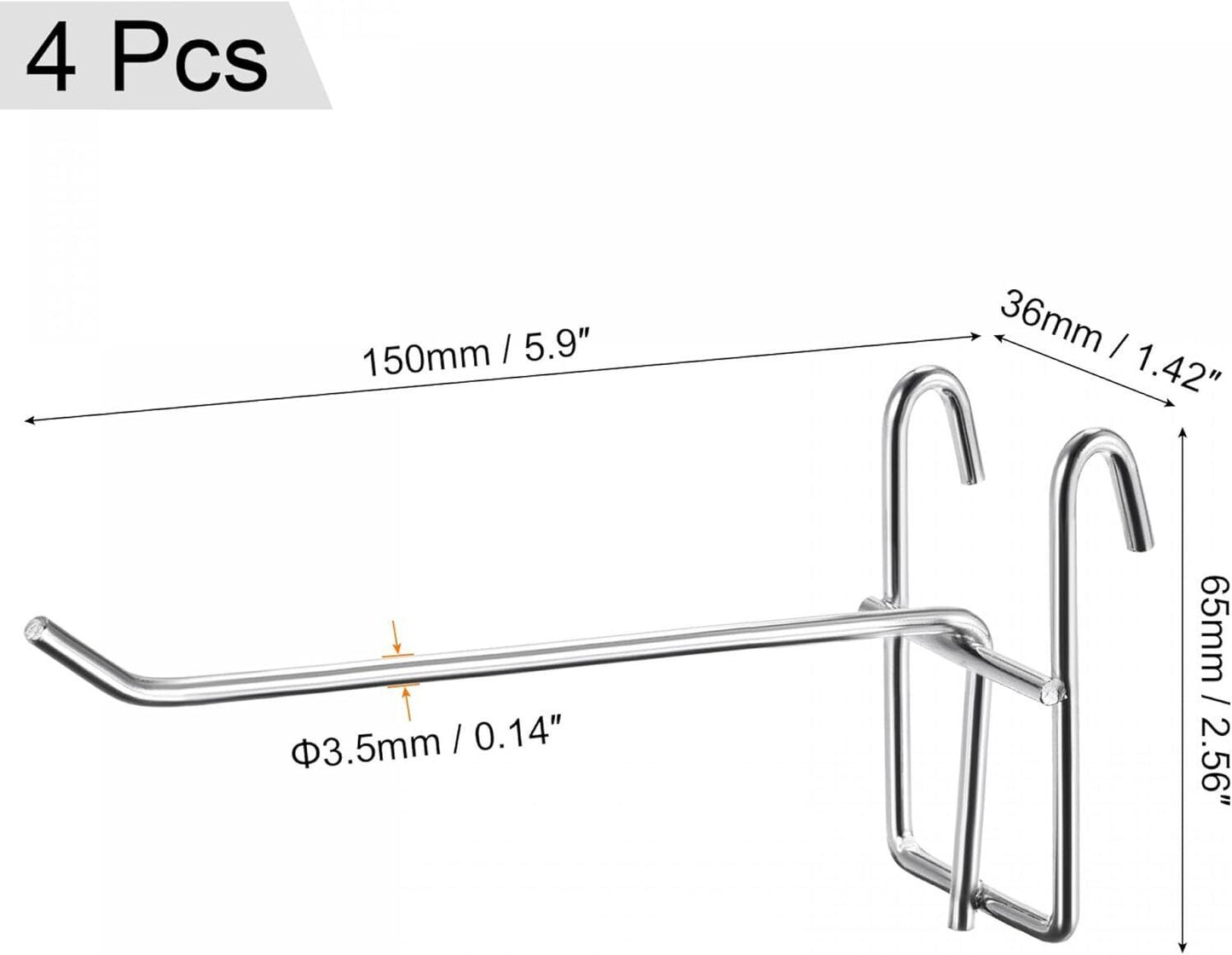 4x Wall Hooks Display Hooks for Grid Wall for Home Kitchen Garage Wall Organizer