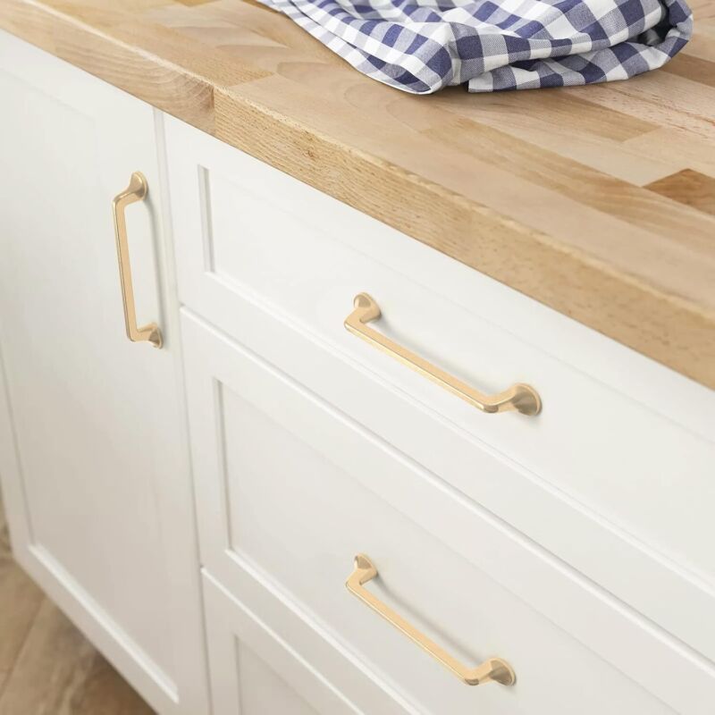 Cabinet Pulls Drawer Handles Zinc Alloy Kitchen Door Handles Satin Brush 2PACK