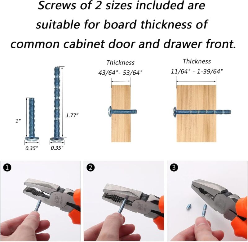 Cabinet Pulls Drawer Handles Zinc Alloy Kitchen Door Handles Satin Brush 2PACK